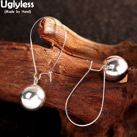 Uglyless Glossy Silver Balls Earrings for Women Forever Chic Jewelry Simple Fashion Classic Brincos Bijoux 925 Silver Earrings ► Photo 1/6