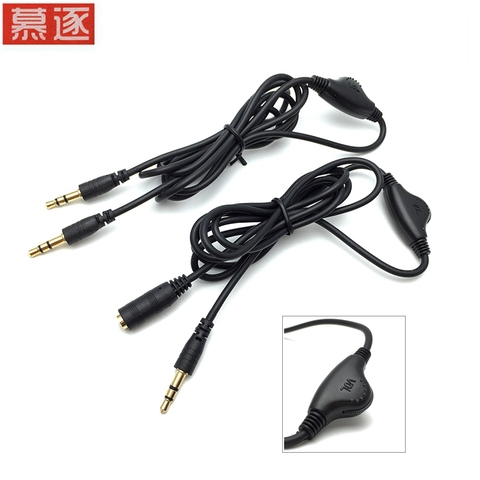 3.5mm Jack AUX Male to 3.5 mm male&Female Adapter Extension Cable M/F Audio Stereo Cord with Volume Control Earphone Head ► Photo 1/6