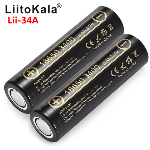 LiitoKala Lii-34A 18650 3400mah 3.7 v 3400mah 18650 Lithium Rechargeable Battery For Flashlight batteries ► Photo 1/6