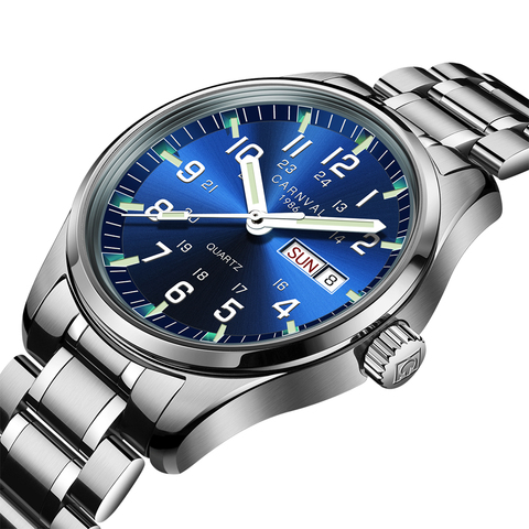 Montre homme CARNIVAL Watch Imported Japan Quartz Movement Waterproof Sport Watches Double Calendar Reloj Luminous Watch for men ► Photo 1/6