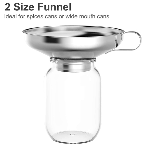 Wide Mouth Liquid Funne For Jars Stainless Steel Canning Funnels Flask Filter For Oil Wine Water Spices Kitchen Tools Gadgets ► Photo 1/6