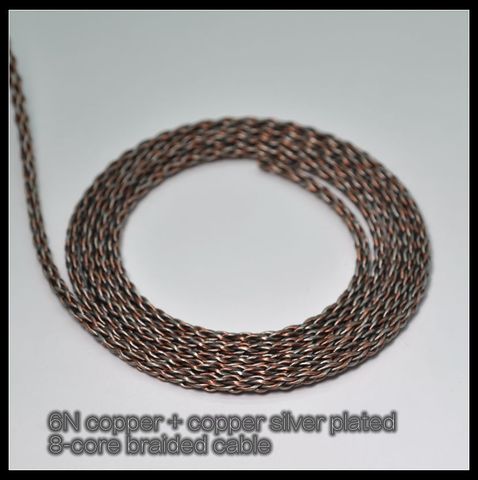 8-Core Braided Semi-finished DIY Headphone Upgrade Wire Copper-Silver Hybrid 6N OCC ► Photo 1/4