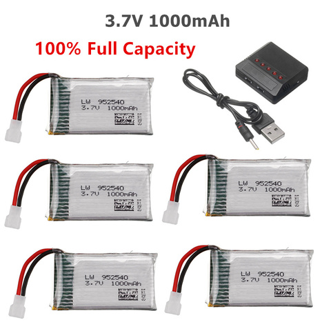 3.7V 1000mAh 902540 Lipo Battery + Charger for Syma X5 X5C X5SC X5SW TK M68 MJX X705C SG600 KY601 RC Quadcopter Drone Spare Part ► Photo 1/6