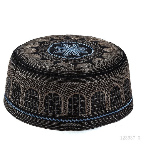 2022 Black Embroidery Muslim Prayer Hats For Men Saudi Arabia India bonnet musulman Islamic Clothing Accessories Arab Jewish Cap ► Photo 1/6