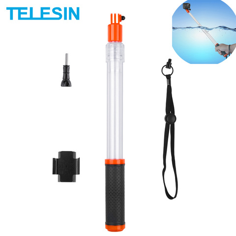 TELESIN Transparent Handheld Divng Waterproof Selfie Stick Floaty Monopod for GoPro Hero 9 8 7 6 For XiaoYI Osmo Action Insta360 ► Photo 1/6