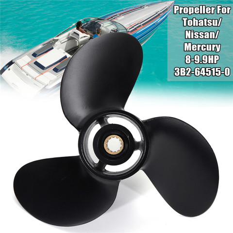 Outboard Propeller 8.5 x 7.5 For Tohatsu/Nissan/Mercury 8-9.8HP R-Rotation Aluminum Alloy 3 Blades 12 Spline Tooth 3B2-64515-0 ► Photo 1/6