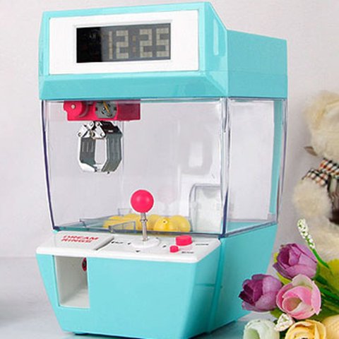 Coin Operated Candy Grabber Doll Balls Catcher Board Game Fun Toys Mini Crane Claw Machine With Alarm Clock For Kids Ball Set ► Photo 1/6