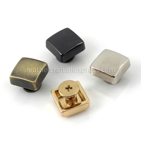 4pcs Metal Square Shape Screw Back Rivets Studs Nail Stud for Garment Leather Craft Belt Wallet Decoration Parts 12mm ► Photo 1/6