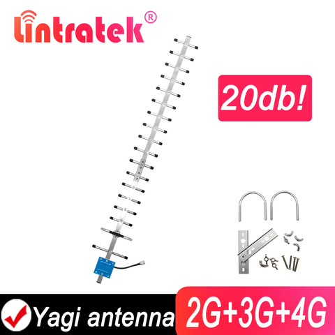 20db External Yagi Antenna For 2g 3g 4g GSM UMTS LTE WCDMA CDMA 850 1800 900 2100 2600 2300 1900 1700 Mobile Signal Repeater ► Photo 1/6