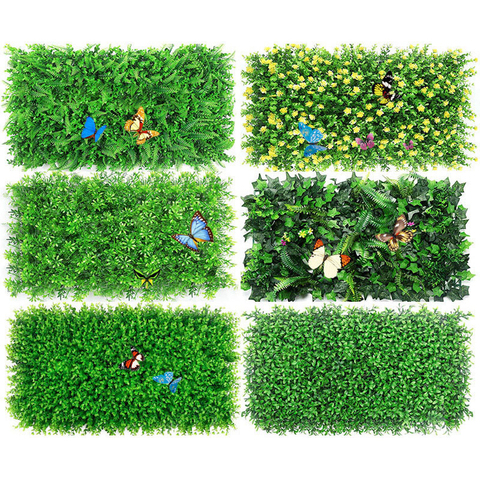 Buy Online 60 40cm Artificial Green Plant Lawn Diy For Home Garden Wall Landscaping Green Plastic Lawn Door Shop Backdrop Image Grass Alitools