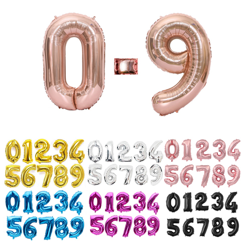 16 32 40 Inch Silver Gold Foil Number Balloons Digital Globos Birthday Wedding Party Decorations Ballons Baby Shower Supplies ► Photo 1/6