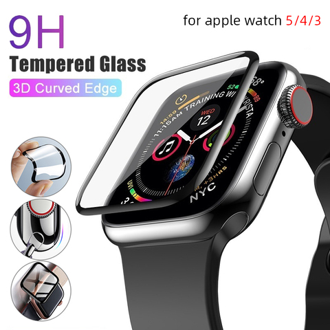PET & PMMA Full Cover 3D Curved Tempered Glass Screen Protector Film for Apple Watch Series 5 4 3 44mm 38mm 40m 42mm for Iwatch ► Photo 1/6