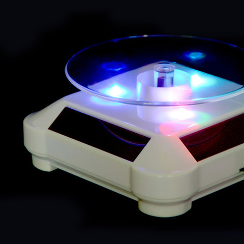 LED Light Solar Jewelry Display Stand 360 Rotating Showcase Necklace Bracelet Watch Ring Show Turntable JAN88 ► Photo 1/4