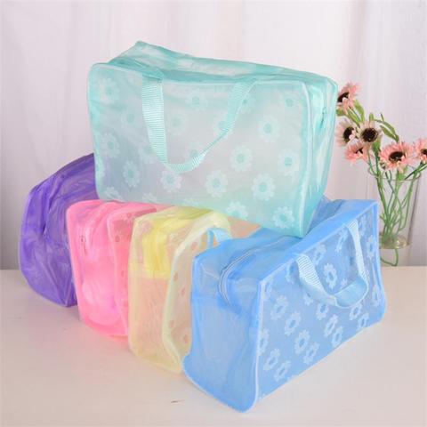 Portable Makeup Cosmetic Bags Large Capacity Transparent Toiletry Travel Wash Toothbrush Pouch Organizer Bag Intimate Accessory ► Photo 1/6