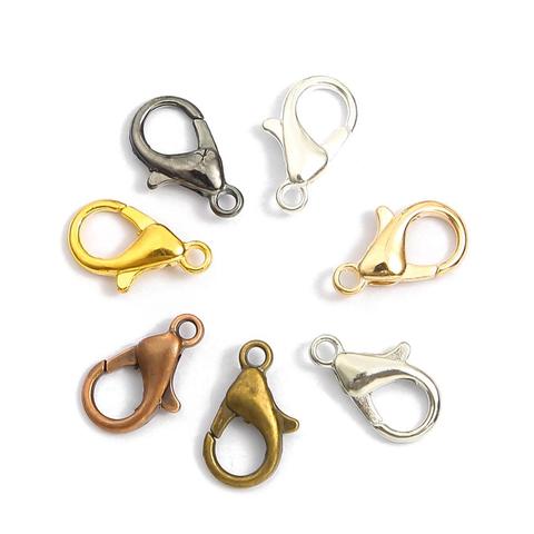 50Pcs/Pack Mix Color 10/12/14/16mm Metal Lobster Clasp Hooks End Connectors For Jewelry Making Findings Necklace Bracelet DIY ► Photo 1/6
