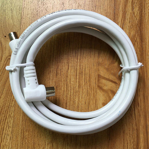 White RF single Coax Cable TV RF cable 1m 1.5m 2m RCA Coaxial 1pc Antenna Aerial Lead Cable Male to Male ► Photo 1/6