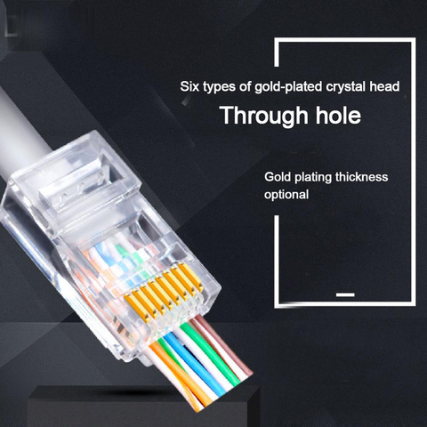 10PC RJ45 Network Modular Plug Cat6 CAT6e Connector utp Unshielded Modular Rj45 Plug ► Photo 1/6