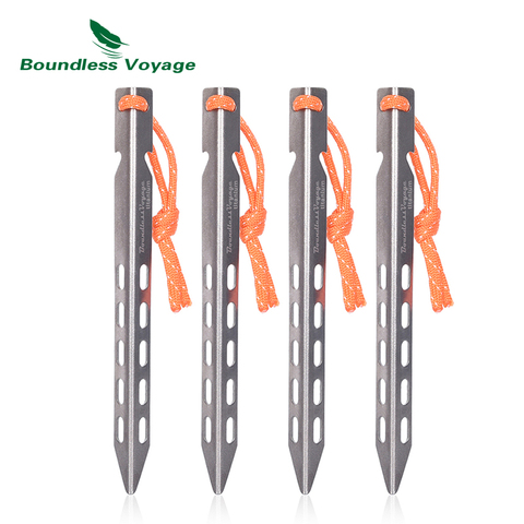 Boundless Voyage Titanium Pegs Camping Tent Stakes Portable Tent Nails V-shape Tent Pegs Ultralight Tent Pins  4/8 pcs/lot ► Photo 1/6
