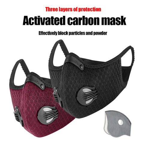 PCycling Sport Face Mask Activated Carbon Filter Dust Mask PM 2.5 Anti-Pollution Running Training MTB Road Bike Cycling Mask ► Photo 1/6