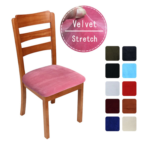 Velvet Fabric Soft Seat Cushion Covers Stretch Removable Washable Chair Cover Slipcovers For Hotel Banquet Dining Living Room ► Photo 1/6