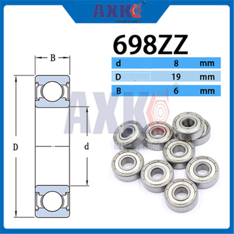 מסבים подшипник  MR128 MR128ZZ MR148ZZ 688ZZ 698ZZ R2080ZZ 628ZZ 8x26x8  638ZZ 8x30x7 8x32x10  шаровая опора  ► Photo 1/6