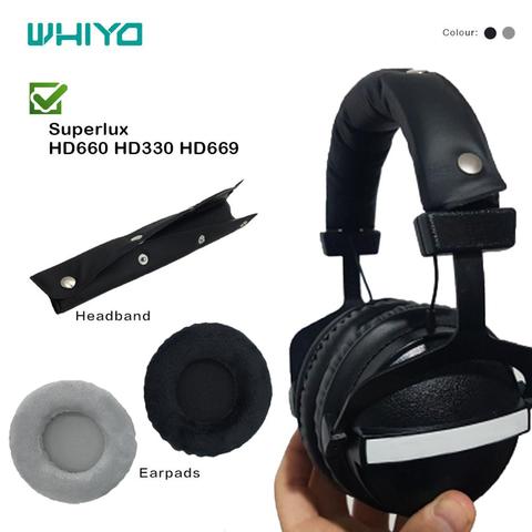 Whiyo Soft Velvet Replacement EarPads Headband for Superlux HD330 HD662 HD662B HD660 HD668B HD669 HD681 EVO HD681B Bumper Pads ► Photo 1/6