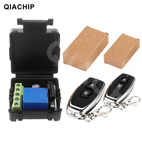 QIACHIP 433Mhz Universal Wireless Remote Control Switch DC 12V 1CH relay Receiver Module RF Transmitter 433 Mhz Remote Controls ► Photo 1/6
