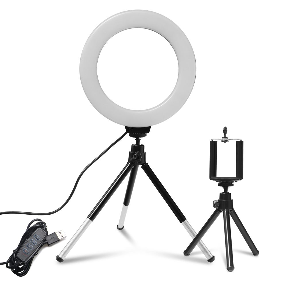 Color : Standard 6inch YouTube LED Desktop Ring Light Mini Dimmable with Tripod Stand USB Plug for Video Live Photo Photography Studio 