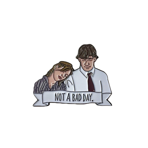 Not a bad day enamel pin The Office Jim and Pam love brooch sweet Valentine anniversary gift ► Photo 1/1