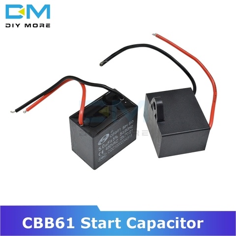 CBB61 250/450V AC Motor Speed Run Capacitor Fan Refrigerator Start Capacitor Terminal Ceiling Fan CBB Motor Running Rectangle ► Photo 1/6