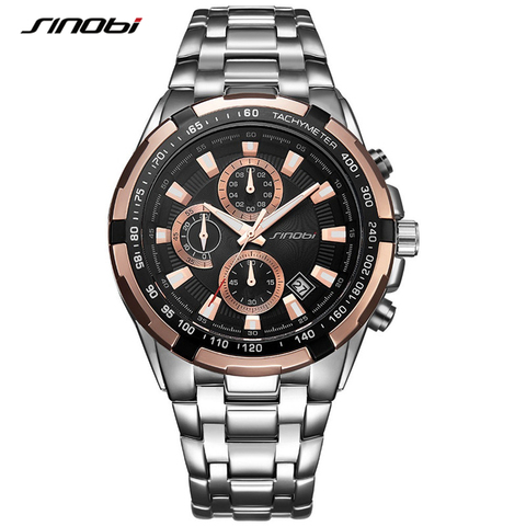 SINOBI Top Brand Luxury Fashion Business Men's Quartz Watch Sport Waterproof Wristwatch Chronograph Watches Relogio Masculino ► Photo 1/6