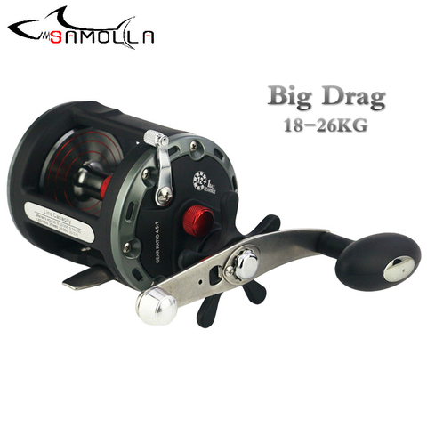 Jigging Fishing Reel Max Drag 28kg Drum Reel Carp Right Hand Pesca Baitcasting Reel High Gear Ratio Sea Moulinet Peche En Mer ► Photo 1/6