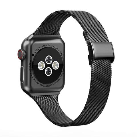 silm strap For Apple Watch band 44 mm 40mm iWatch band 42mm/38mm 42 40 38 Stainless steel bracelet Apple watch series 5 4 3 44mm ► Photo 1/6