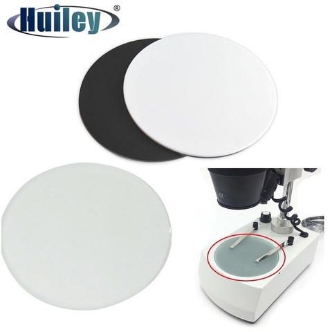 Stereo Microscope Working Stage Transparent Translucent Round Specimen Plate Frosted Glass White Black Plastic Work Board ► Photo 1/6