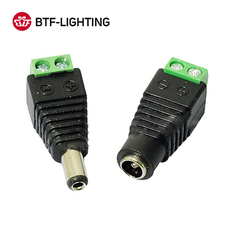 Female Male DC Connector 5.5x2.1mm Power Jack Adapter Plug for 3528 5050 5730 5630 3014 Single Color Led Strip light CCTV Camera ► Photo 1/6
