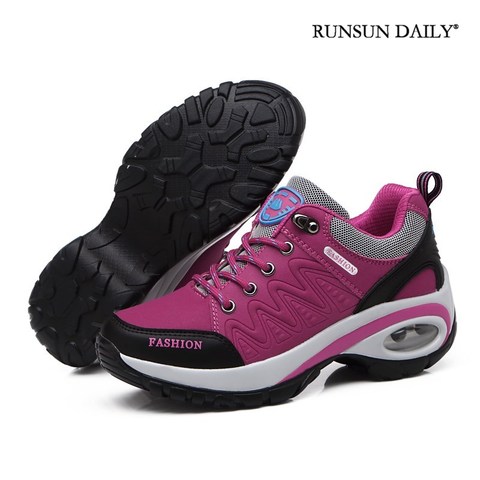 2022 Womens Running Shoes Air Cushion Athletic Sneakers Walking Breathable Sport Lace Up Hight Platform Casual Shoes ► Photo 1/6