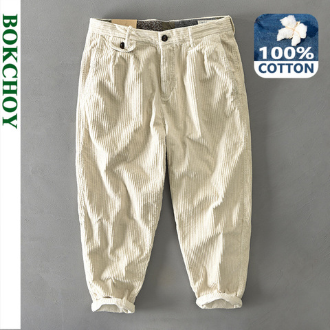 Autumn Winter New Men Cotton Corduroy Pants Solid Color Casual Safari Style GML04-Z325 ► Photo 1/6