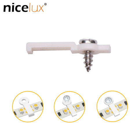 20pcs LED Connector Silicon Clip for Fixing 8mm 10mm 12mmPCB Non-waterproof 3528 5050 5630 LED Strip Bracket Clamp with Screws ► Photo 1/6