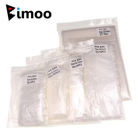 Bimoo 50pcs Fast Water-soluble PVA Bags Carp Fishing Bait Material