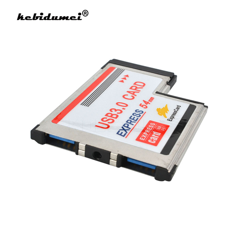 kebidumei PCI 54mm Slot ExpressCard USB 3.0 PCI Express Card Adapter For Laptop Notebook 5Gbps Dual 2 Ports HUB PCMCIA Converter ► Photo 1/6