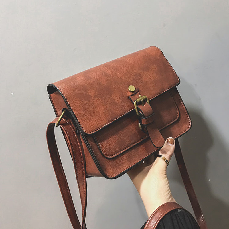 Women Leather Satchel Handbag Retro Messenger Clutch Shoulder Bags Bolsa Bag