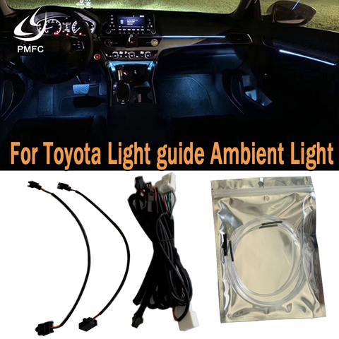 PMFC Ambient Light Car door Instrument Panel Trim Atmosphere Light Interior LED Blue Dashboard Frame Lamp For Toyota Camry ► Photo 1/6