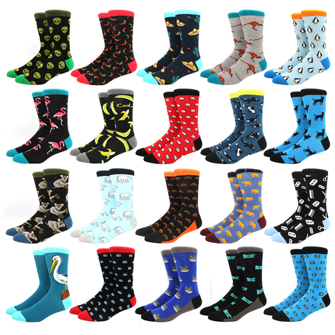 men socks cotton funny Alien socks for man women novelty casual dressing color crew socks for happy wedding accessories gift ► Photo 1/6