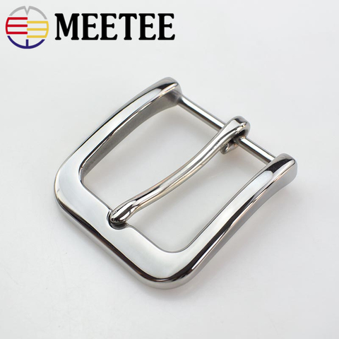 1/2/4pcs Meetee 40mm Stainless Steel Belt Buckle Men's Metal Pin Buckle Cowboy Buckle Jeans Accessory DIY Leather Craft Hardware ► Photo 1/4