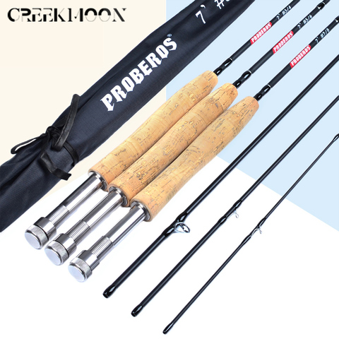 7ft Carbon Fiber Lure Hard Fly Fishing Rod 2.1M 4-Section Fish Portable Pole Line Wt 3/4 5/6 7/8 Cork Handle Light Weight Tackle ► Photo 1/6