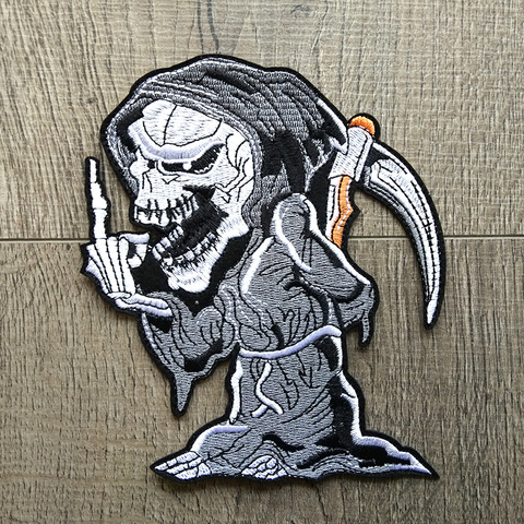 Rose Skull Patch Punk Embroidered Patches For Clothing DIY Iron On Patches  For Clothes Skeleton Sewing Embroidery Patch Stickers