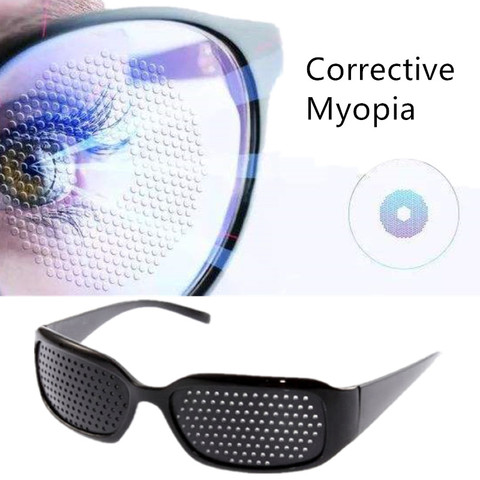 Rcorrectinve Myopia Glasses Men Women Diopters Exercise Eyesight Pin Hole Reading Glasses Anti Fatigue Freeshipping Black очки ► Photo 1/6