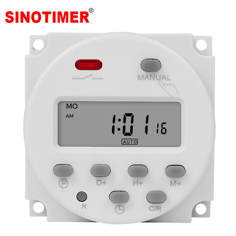 CN101A Digital Microcomputer 7Days Weekly Programmer Electronic Timer Switch 220V Time Relay with Countdown 12V DC for Light Fan ► Photo 1/6