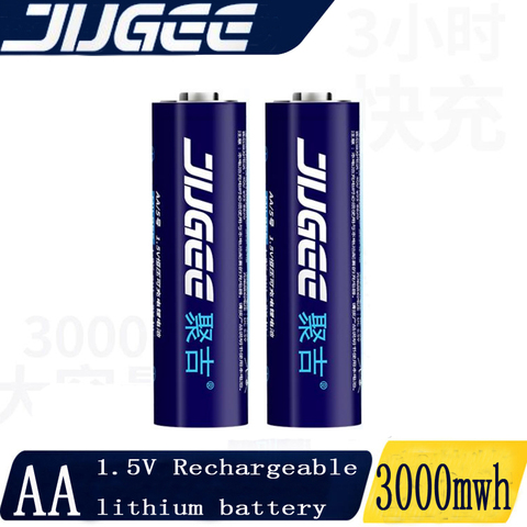 2XJUGEE  1.5v 3000mWh AA rechargeable Li-polymer li-ion polymer lithium battery  good as kentli not include chrger ► Photo 1/4