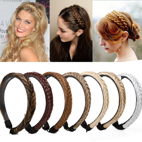 Women Twist Elastic Hairbands Braid Non-slip Headbands Girls Braid Hair Accessories Adjustable Stretch Head Band Bezel Headwear ► Photo 1/6